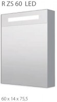 INTEDOOR zrcadlová skříňka R ZS 60 LED - osvětlení LD, vlevo, zásuvka, vypínač
